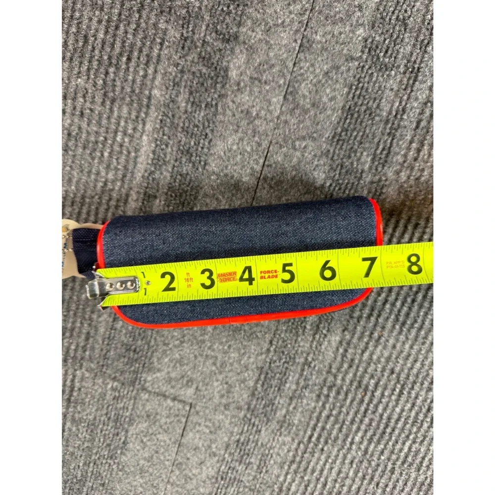 Mashimaro Denim Pencil Case Pouch Orange Trim Korean Character Y2K New with Tags